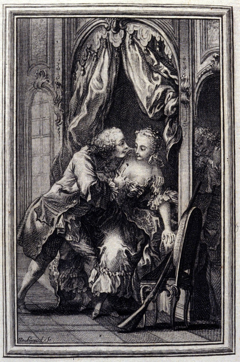 Les quiproquos - em "Contos e contos em verso", de Jean La Fontaine. 1776. Ilustração de P.P. Choffard. de Pierre Philippe Choffard