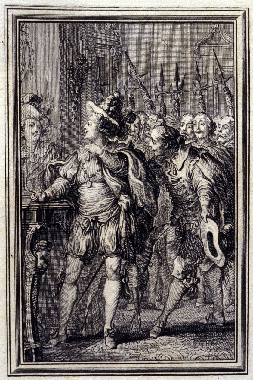 Mona Lisa - em "Contos e contos em verso", de Jean La Fontaine. 1776. Ilustração de P.P. Choffard. de Pierre Philippe Choffard