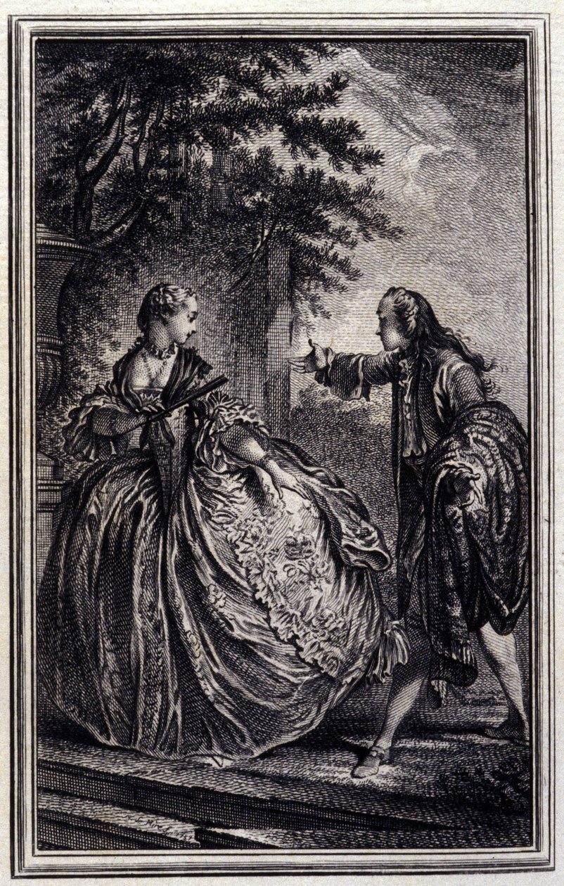 Nicaise - em "Contos e contos em verso", de Jean La Fontaine. 1776. Ilustração de P.P. Choffard. de Pierre Philippe Choffard