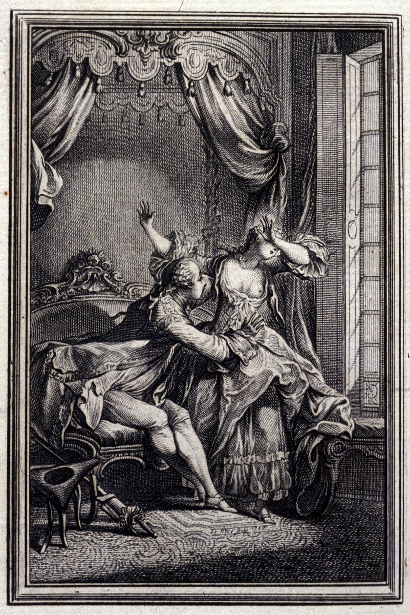 Richard Minulto - em "Tales et nouvelles en vers" de Jean La Fontaine. 1776. Ilustração de P.P. Choffard. de Pierre Philippe Choffard
