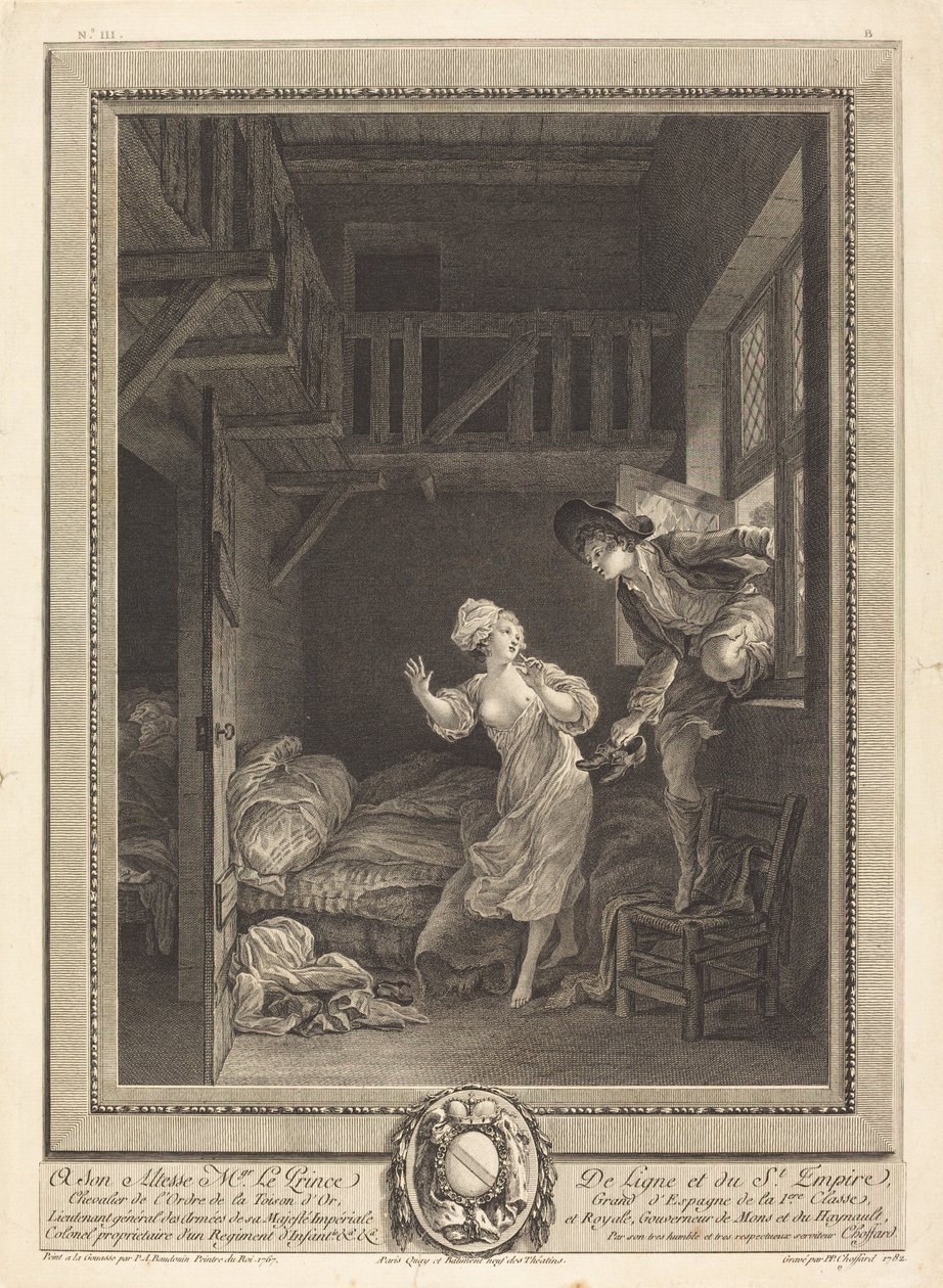Ande suavemente, fale suavemente de Pierre Philippe Choffard after Pierre Antoine Baudouin