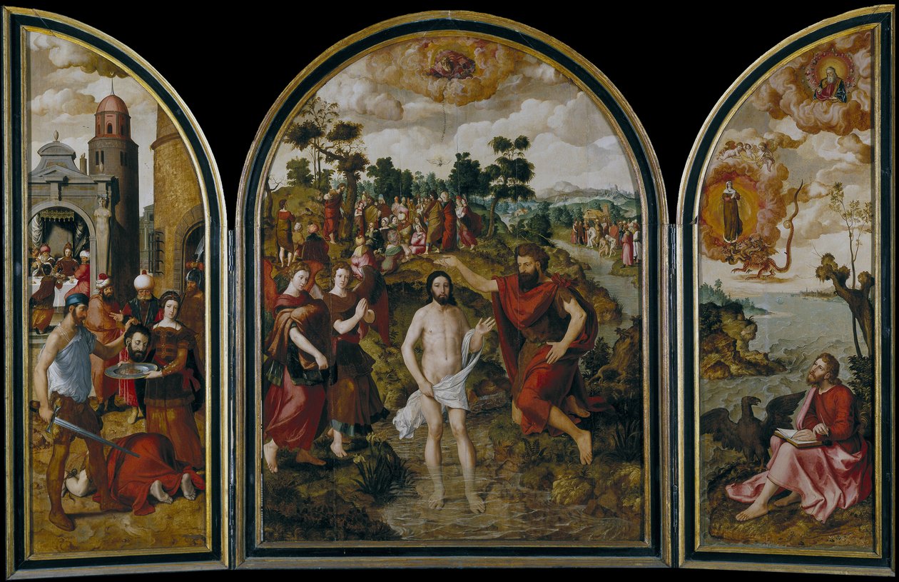 O tríptico de São João Batista, 1549 de Pierre Pourbus