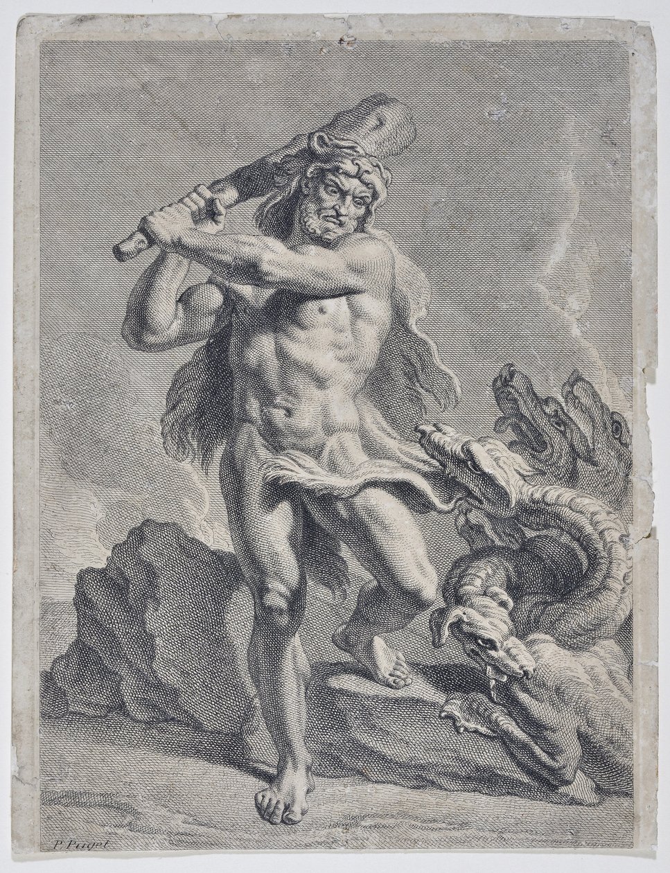 Hércules lutando contra a hydrra de Lerna (desenho) de Pierre Puget