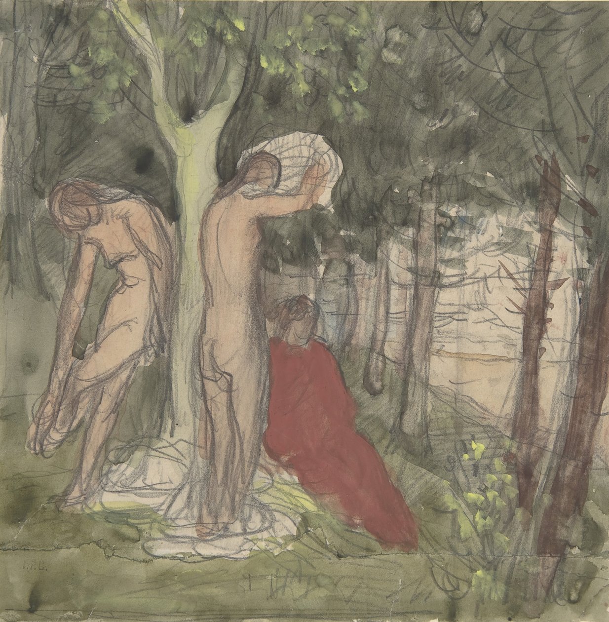 Banhistas, século XIX. de Pierre Puvis de Chavannes
