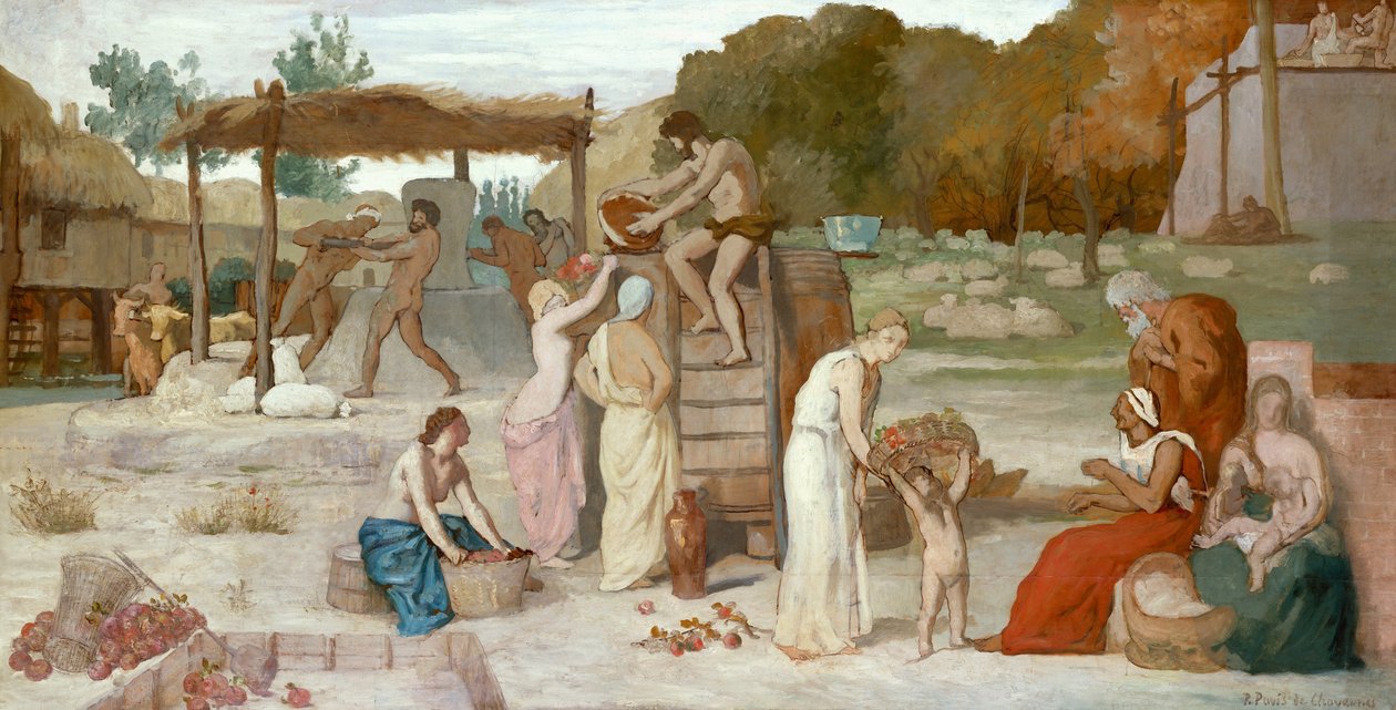 Sidra, c.1864 (óleo sobre papel, colocado sobre tela) de Pierre Puvis de Chavannes