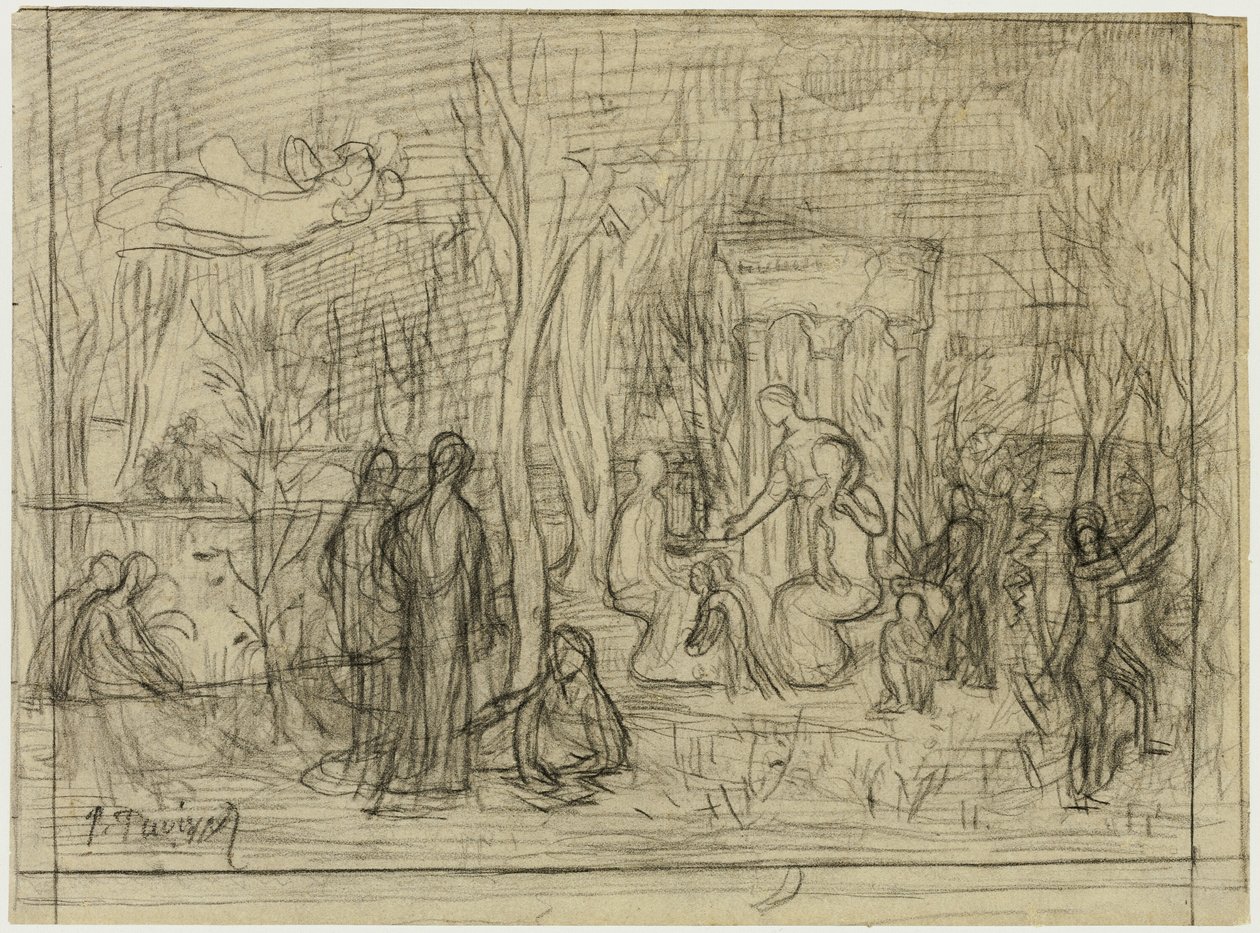 Estudo de composição para O Bosque Sagrado, Amado das Artes e das Musas de Pierre Puvis de Chavannes
