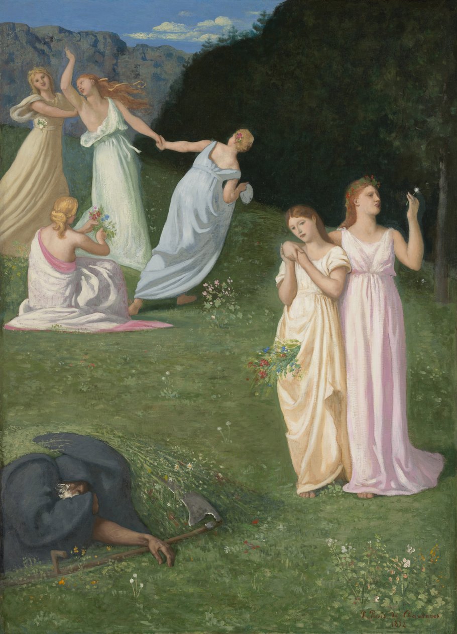 Morte e as donzelas, 1872 de Pierre Puvis de Chavannes