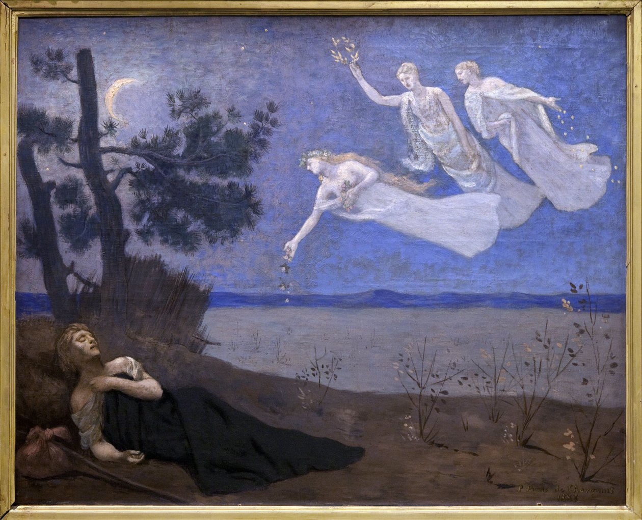 Le Reve (ele vê no seu sono Amor, Glória e Riqueza aparecerem-lhe) (pintura) de Pierre Puvis de Chavannes