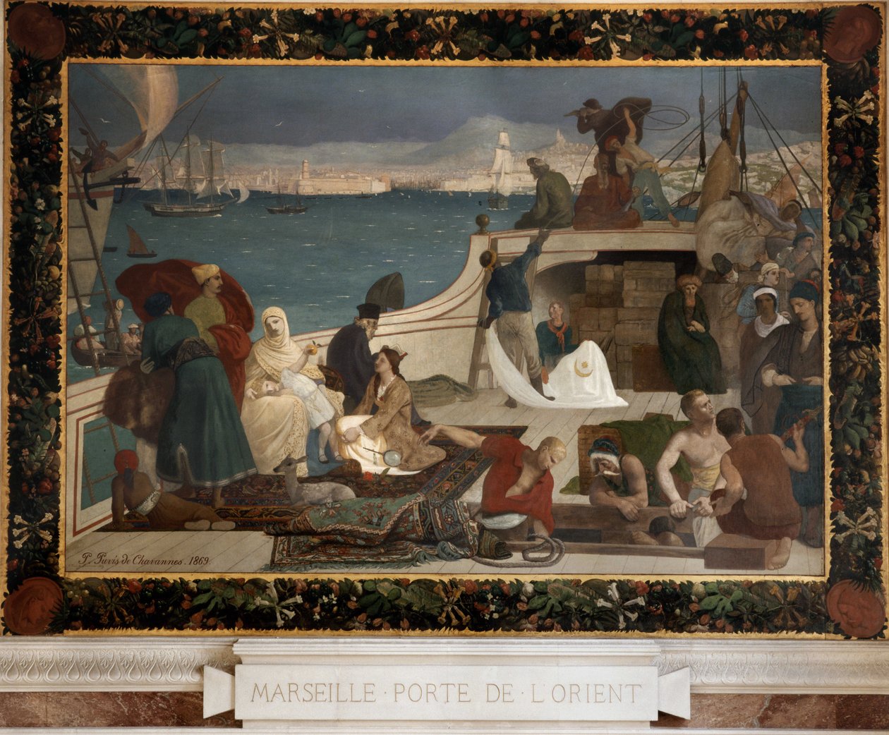 Marselha - porta de entrada a leste (óleo sobre tela, marouflee sobre o muro) de Pierre Puvis de Chavannes