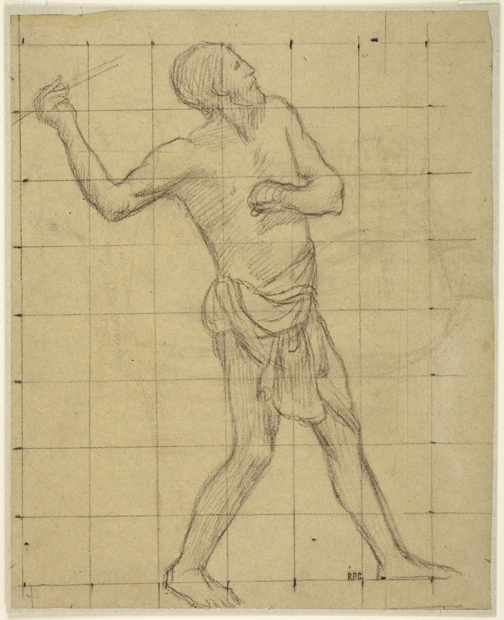 Lançador de lança picardo, estudo para Pro Patria Ludus, Amiens, Musée de Picardie de Pierre Puvis de Chavannes