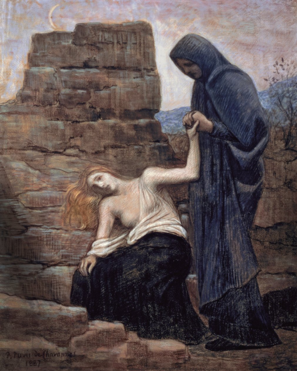 Pena, 1887 (pastel sobre papel) de Pierre Puvis de Chavannes
