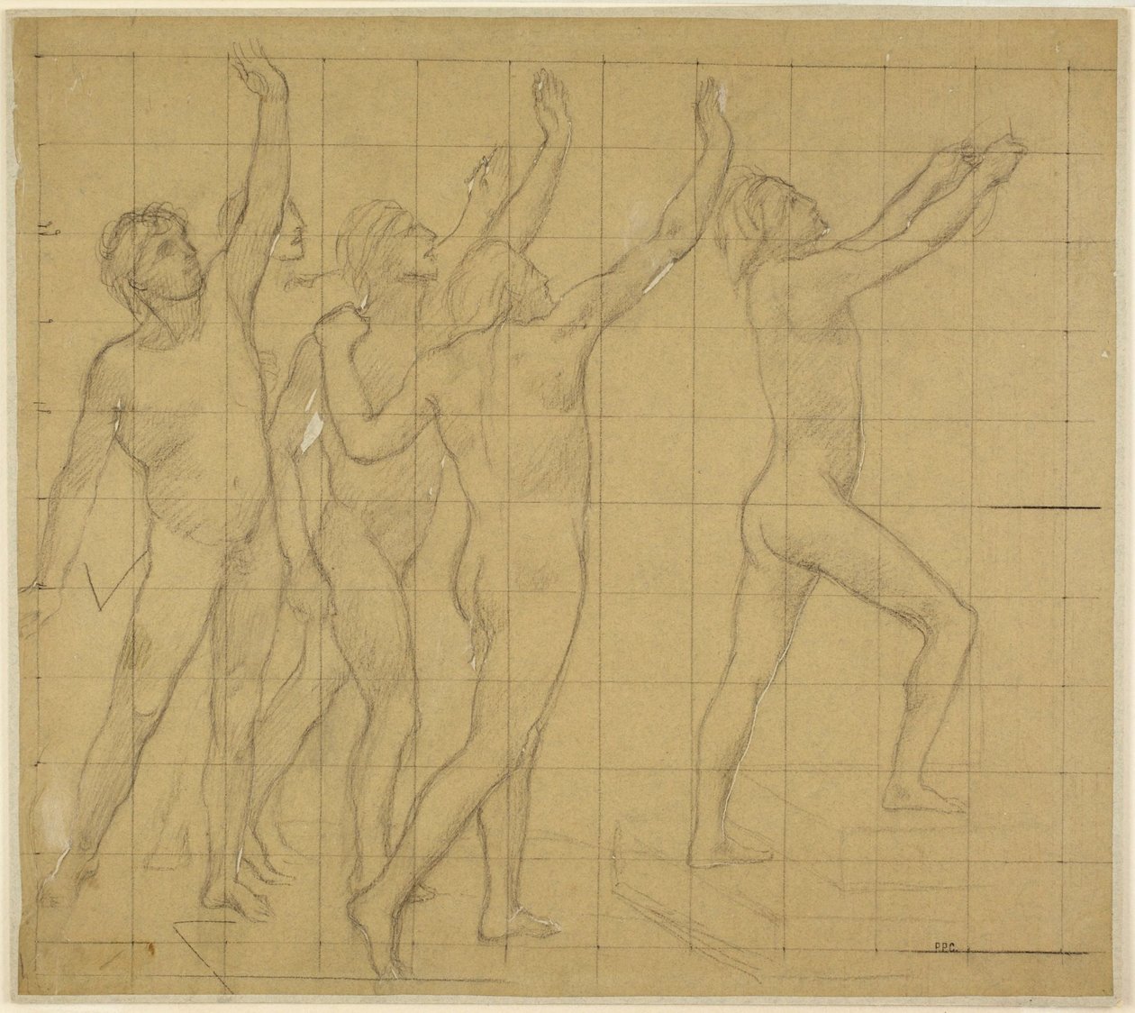 Estudo para o hemiciclo da Sorbonne (Letras, Ciências e Artes) de Pierre Puvis de Chavannes
