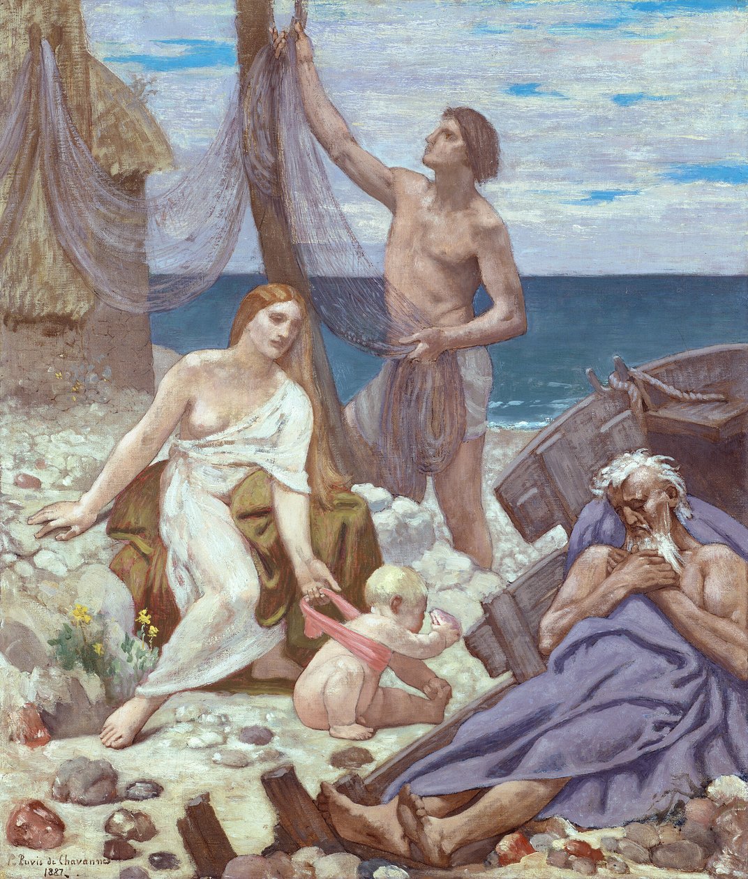 A família do pescador de Pierre Puvis de Chavannes