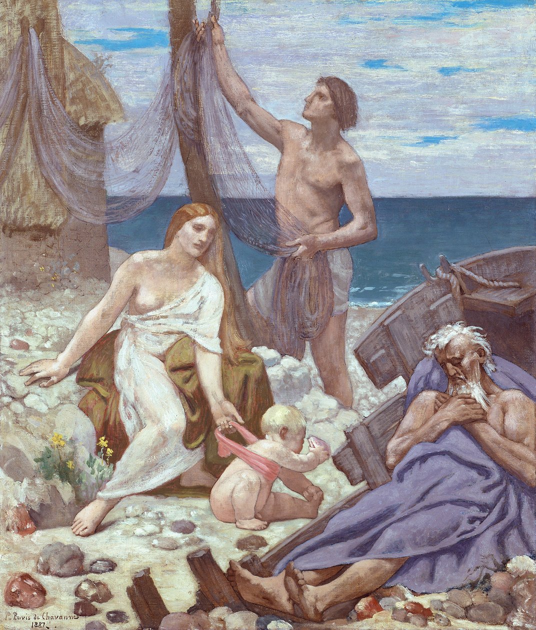 A família dos pescadores, 1887 de Pierre Puvis de Chavannes
