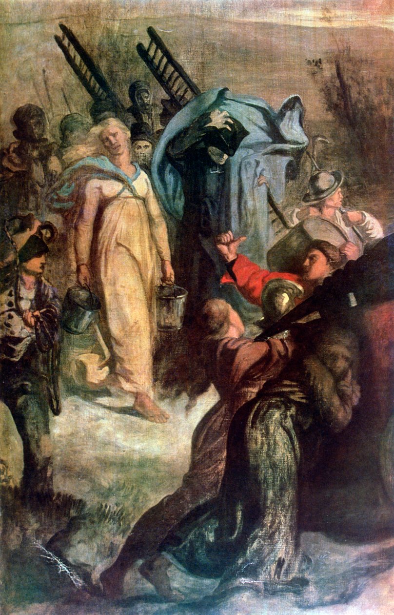 Os bombeiros da vila, detalhe, 1857 de Pierre Puvis de Chavannes