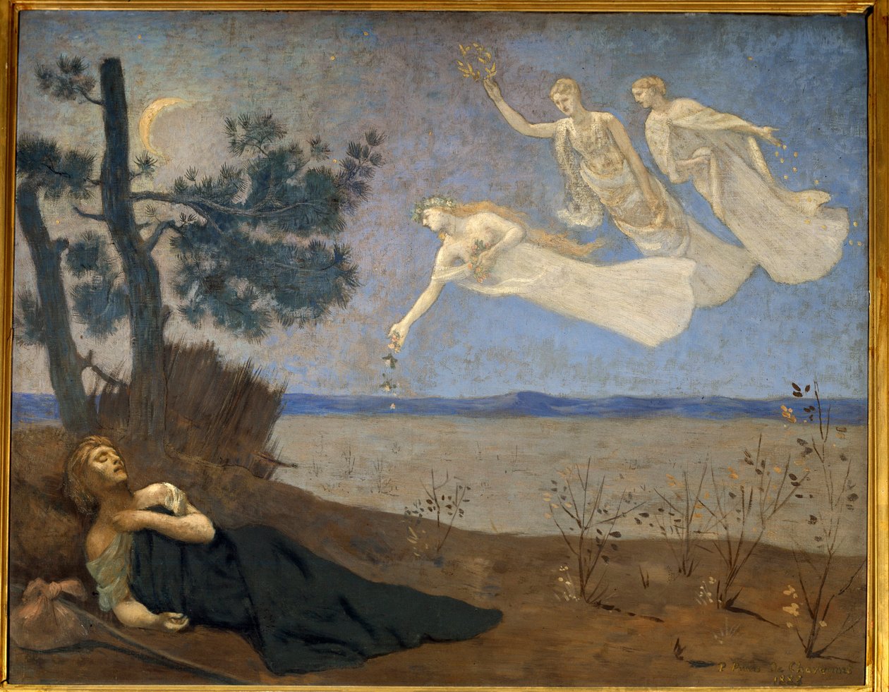 O sonho. Pintura de Pierre Puvis De Chavannes (1824-1898) de Pierre Puvis de Chavannes