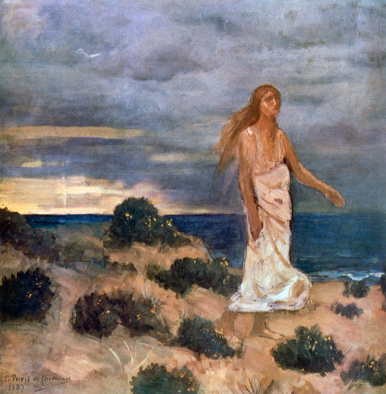 Mulher na praia, 1887 de Pierre Puvis de Chavannes