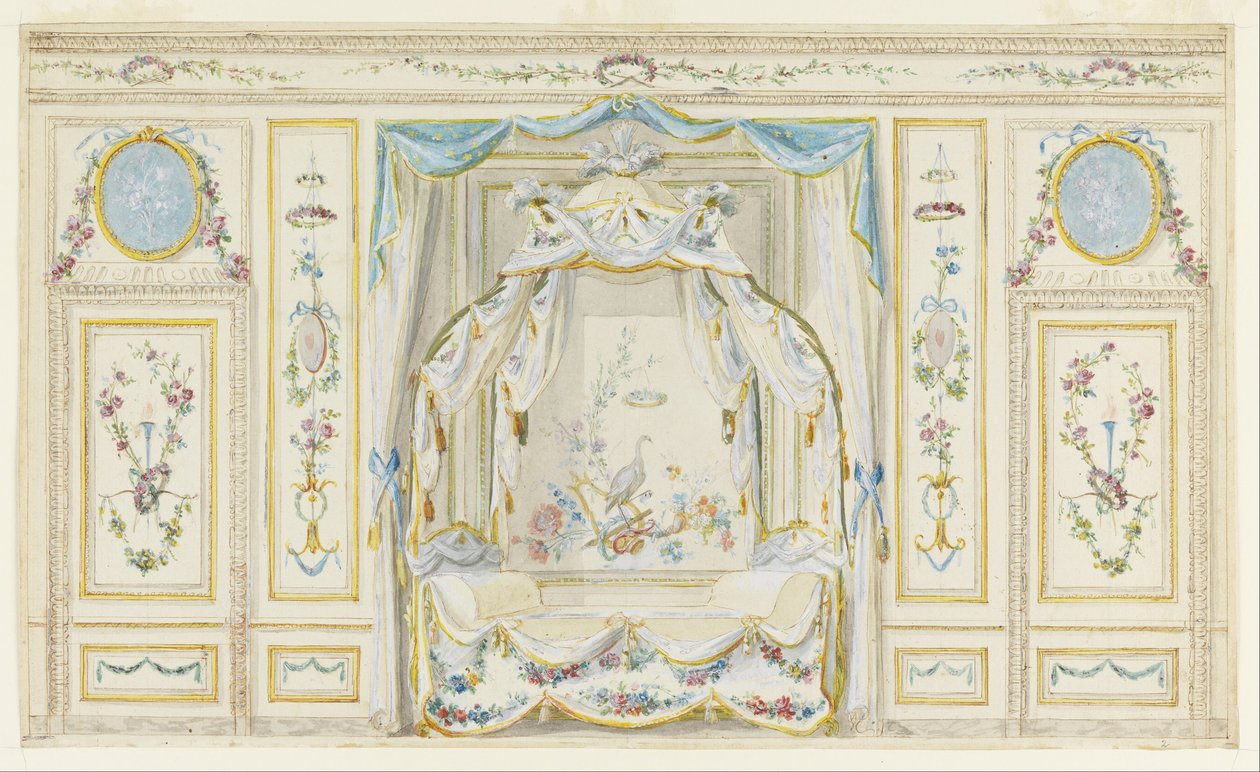 Elevação da Parede de Alcova de um Quarto de Pierre Ranson