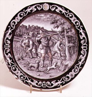 Placa de Limoges, um dos 12 conjuntos que representam os meses do ano. de Pierre Reymond