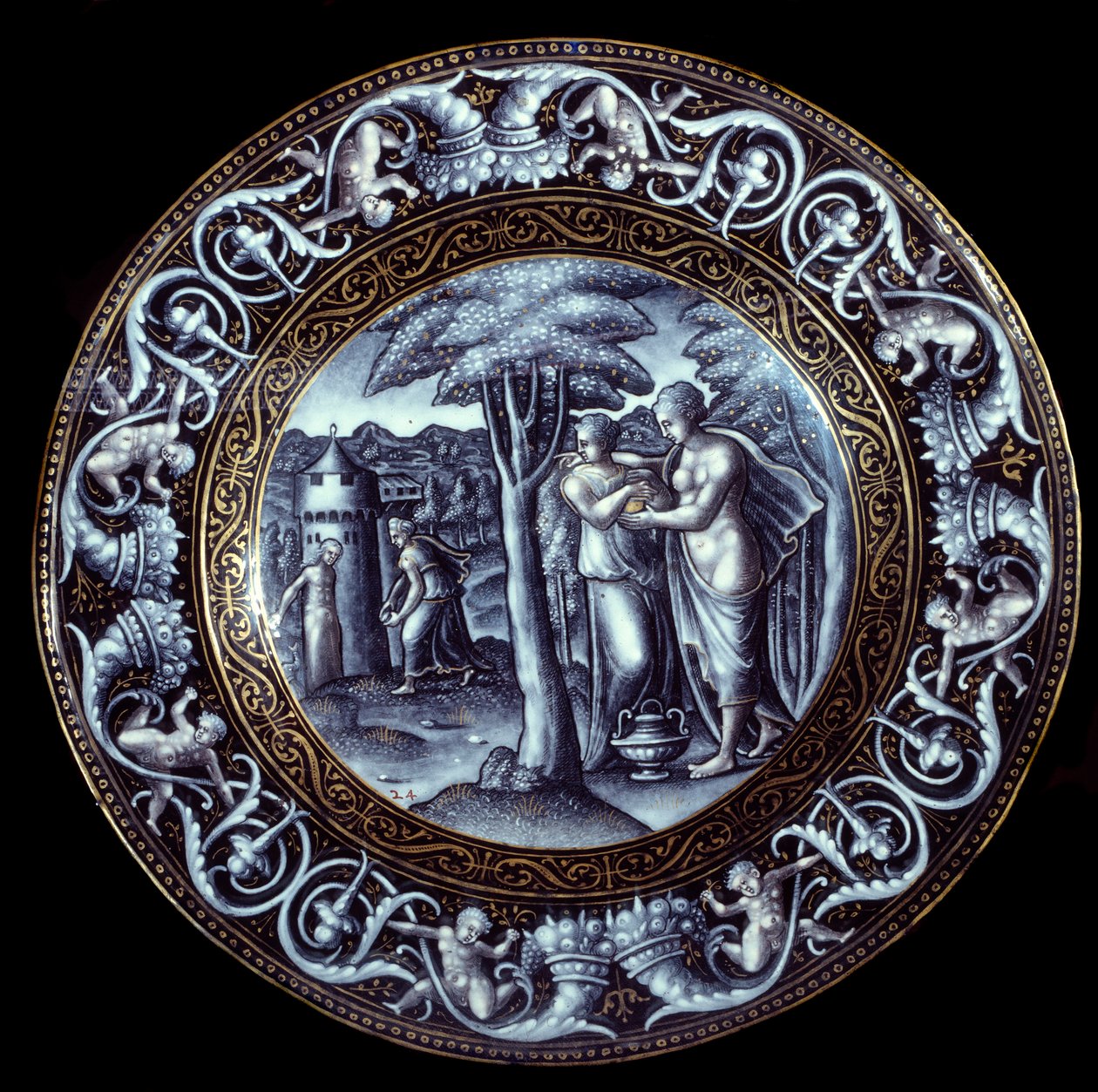Vénus e Placa Psyche em esmalte pintado por Pierre Reymond (1513-1584) Século XVI de Pierre Reymond
