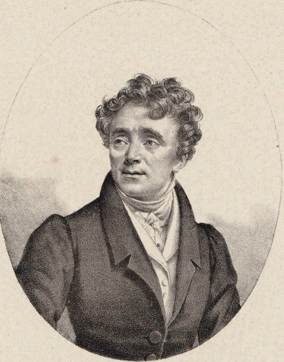 Retrato do cantor de ópera Louis Antoine Eléonore Ponchard 1787-1866, ca 1835. de Pierre Roch Vigneron