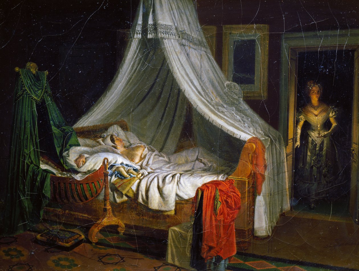 Regresso da dança, pintura de Pierre Roch Vigneron (1789-1872), óleo sobre tela, 24,4x32,5 cm, França de Pierre Roch Vigneron