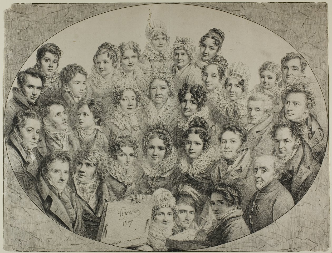 Trinta e um retratos em um oval de Pierre Roch Vigneron