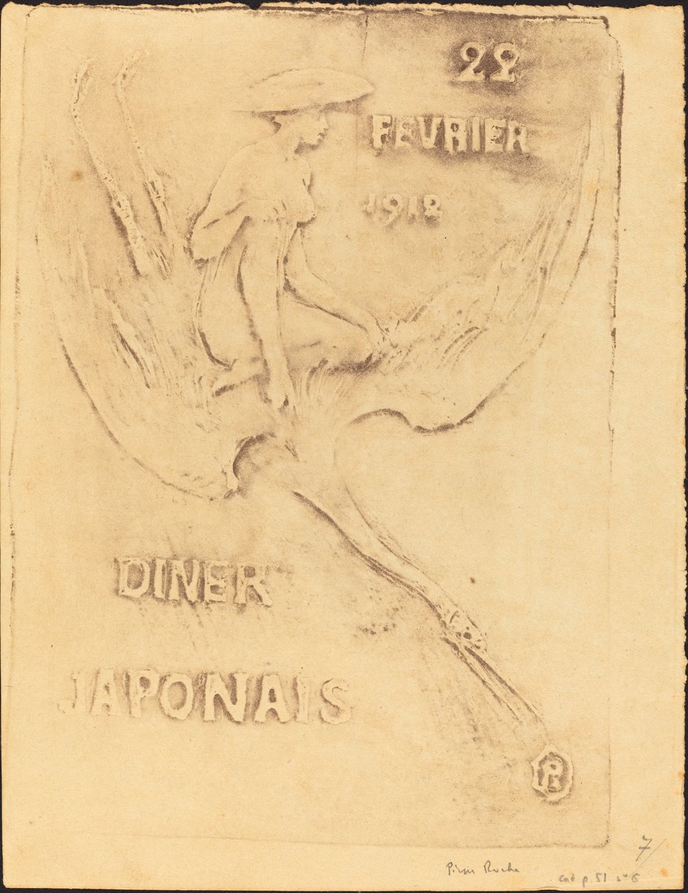 Mulher e Cisne, 22 de fevereiro de 1912, Jantar Japonês (Mulher e Pássaro, 22 de fevereiro de 1912, J de Pierre Roche