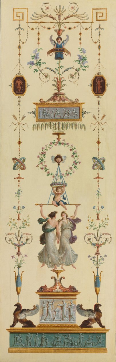 Painéis Decorativos, Portas de Folha Dupla, Pinturas Overdoor de Pierre Rousseau