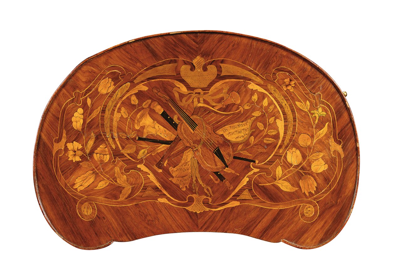 Mesa Luís XV a écrire, c.1750 (tulipwood e marchetaria) (ver também 463005) de Pierre Roussel