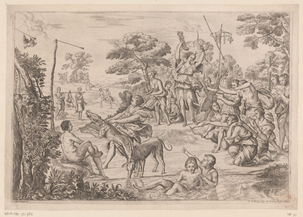 Tiro com arco Ninfas de Diana de Pierre Scalberge