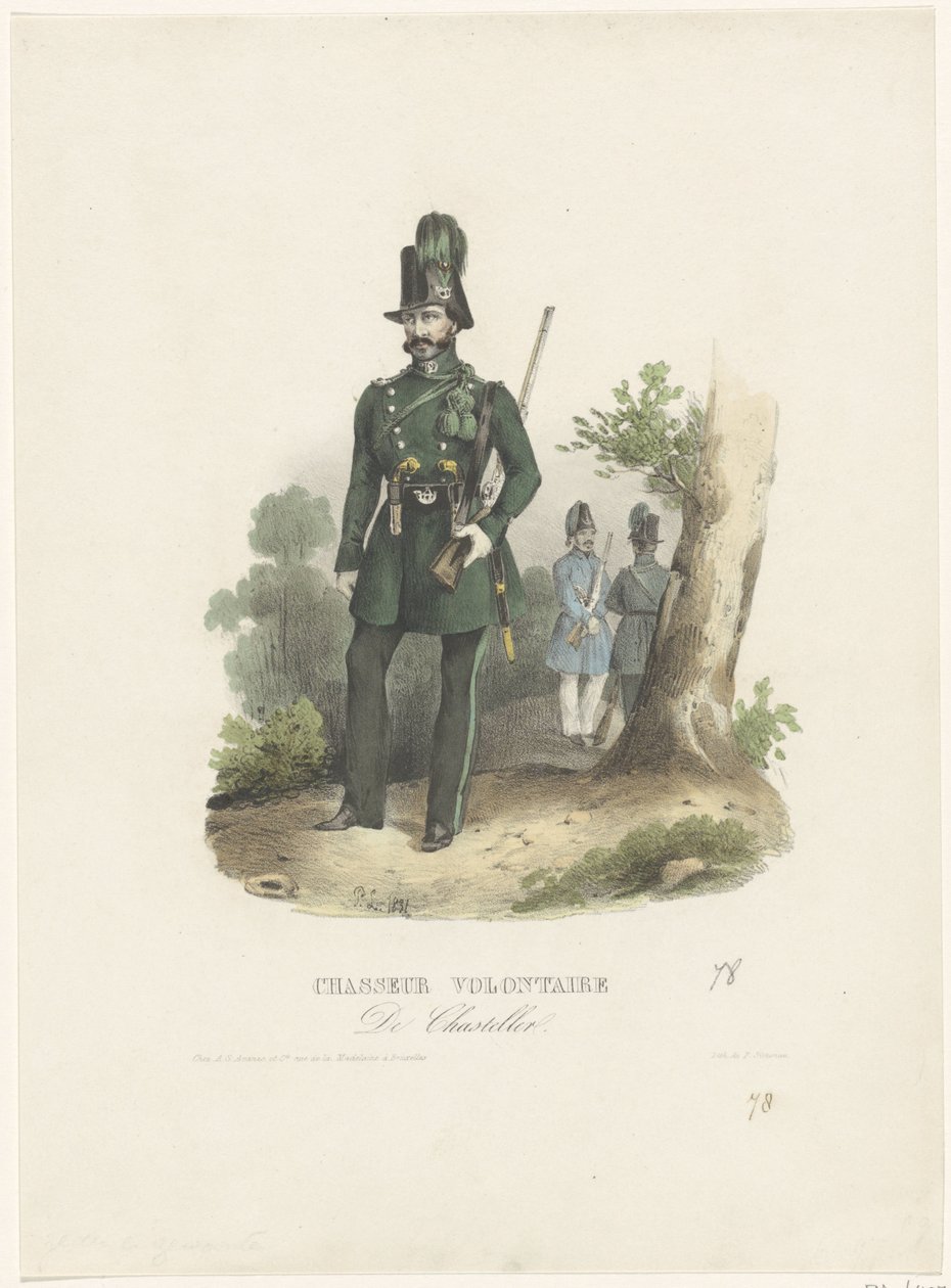 Caçador voluntário belga, 1831 Chasseur Volontaire De Chasteller (título no objeto) de Pierre Simonau