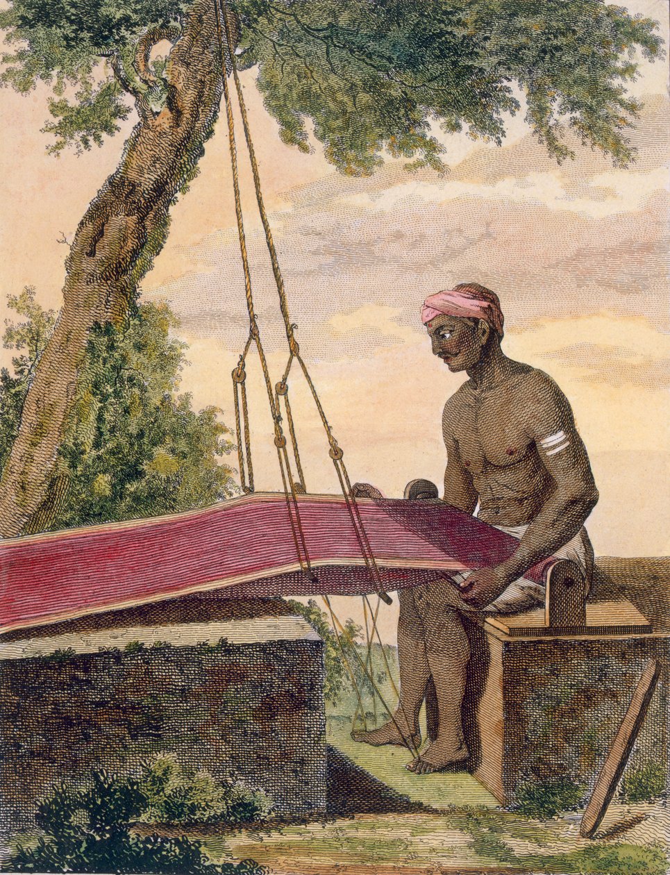 Tecelão de pano, 1782. de Pierre Sonnerat