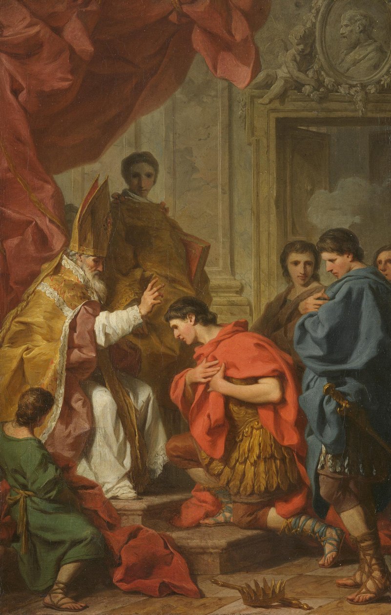 O imperador Teodósio perante Santo Ambrósio de Pierre Subleyras