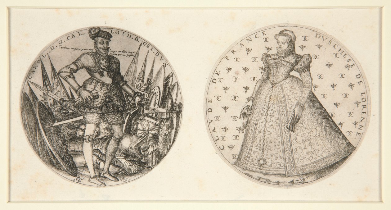 Carlos III Duque de Lorena & Claude de França de Pierre Woeiriot