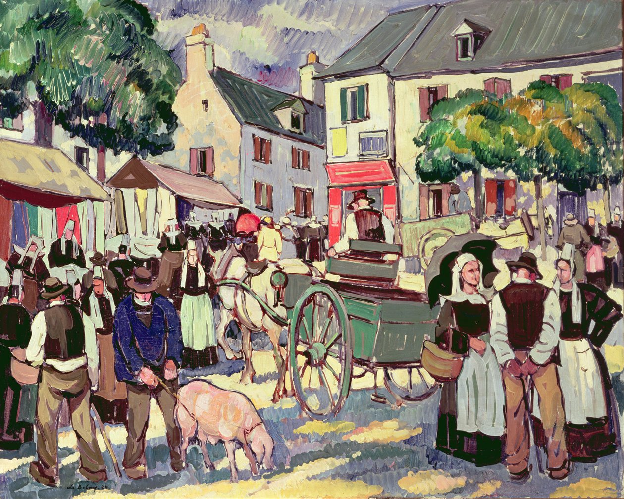 Dia de mercado na Bretanha de Pierre de Belay