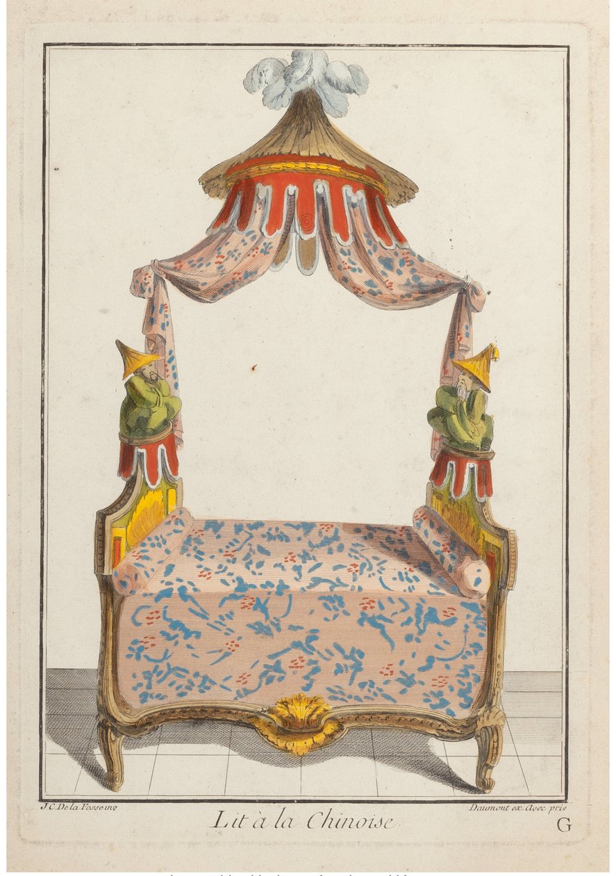 Cama em chinês, ca 1788. de Pierre de La Mesangere