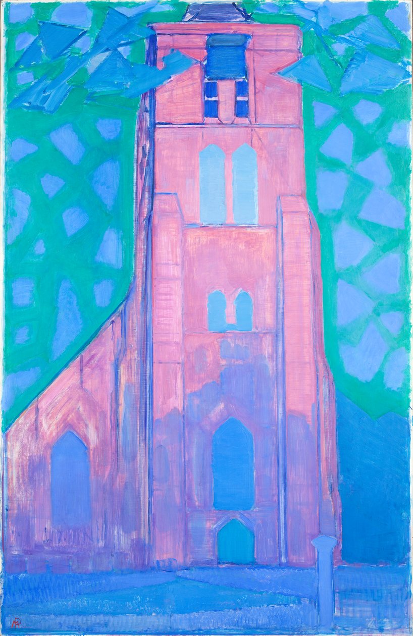 Torre da igreja em Domburg, 1911 de Piet Mondrian