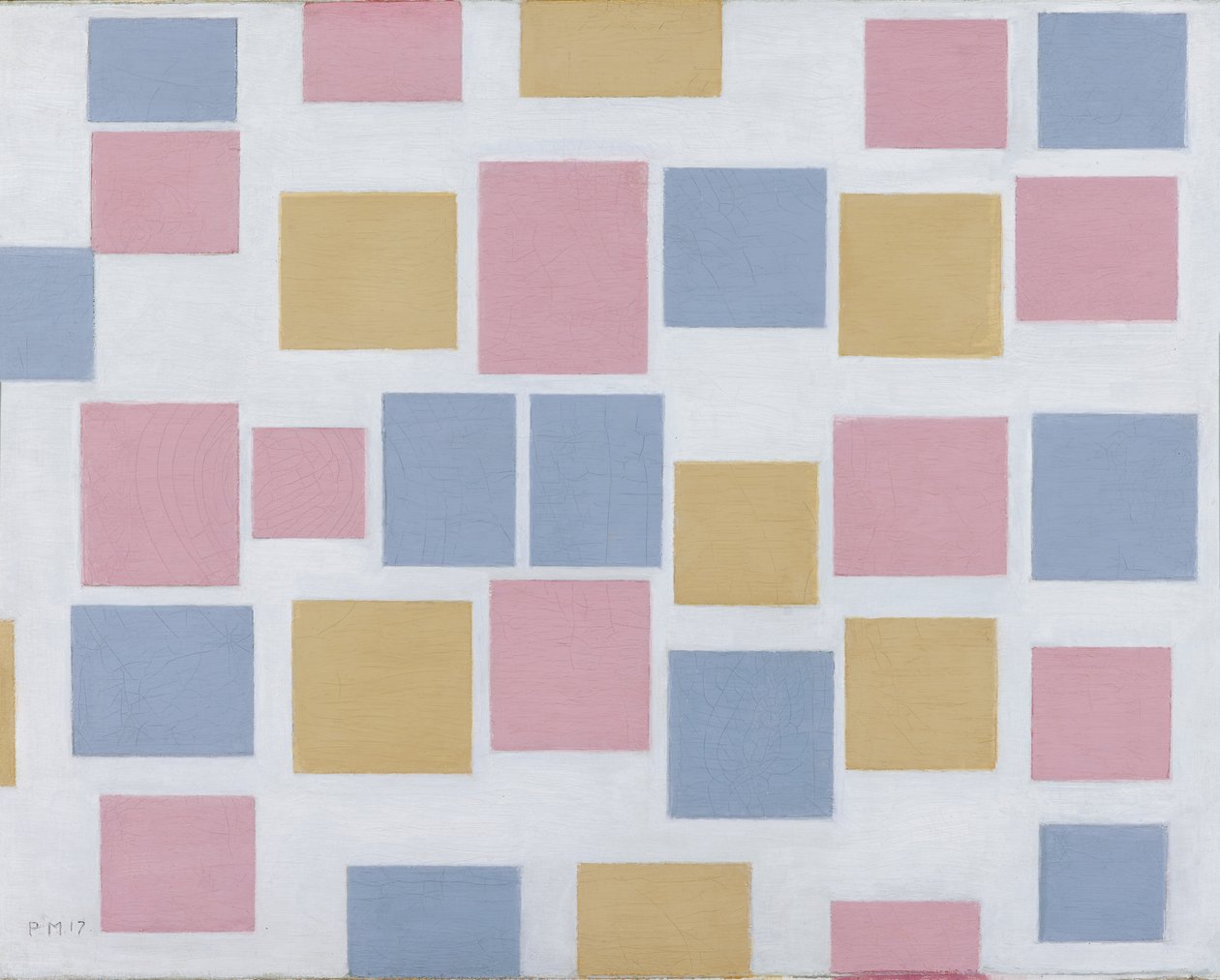 Compositie No.3, com planos coloridos 3, 1917 de Piet Mondrian