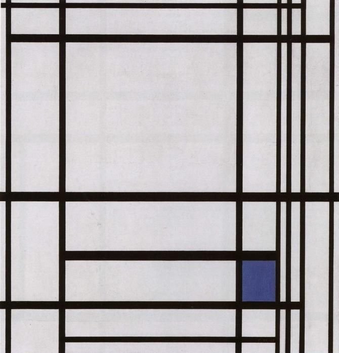 Composição com azul de Piet Mondrian
