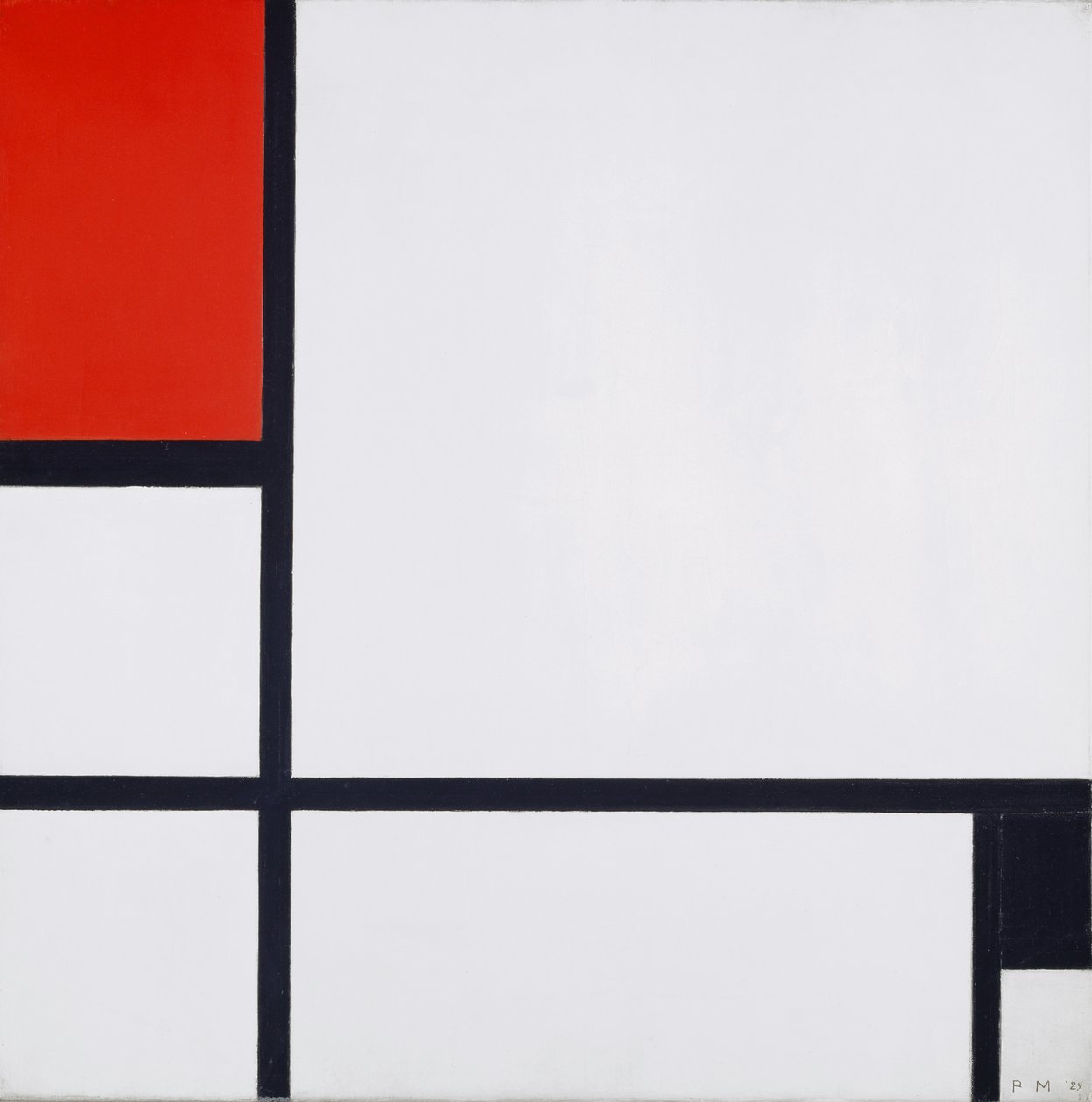 Composição n º I, com vermelho e preto, 1929 de Piet Mondrian