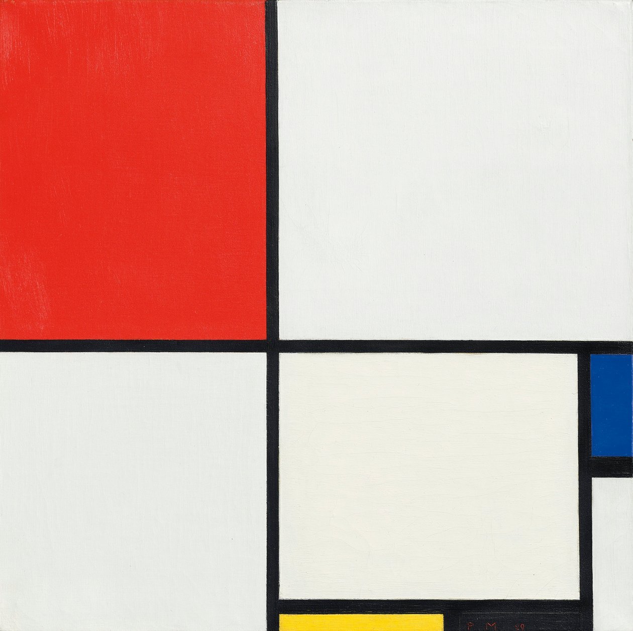 Composição nº III, com vermelho, azul, amarelo e preto, 1929 de Piet Mondrian