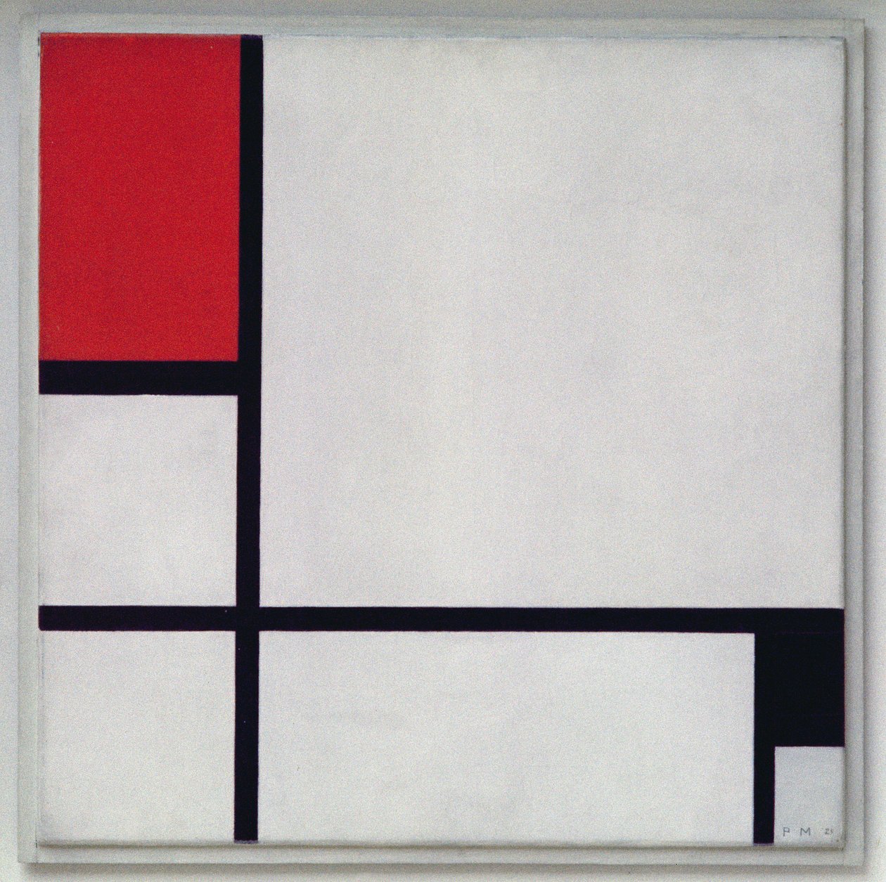 Composição No.1, com vermelho e preto, 1929 de Piet Mondrian