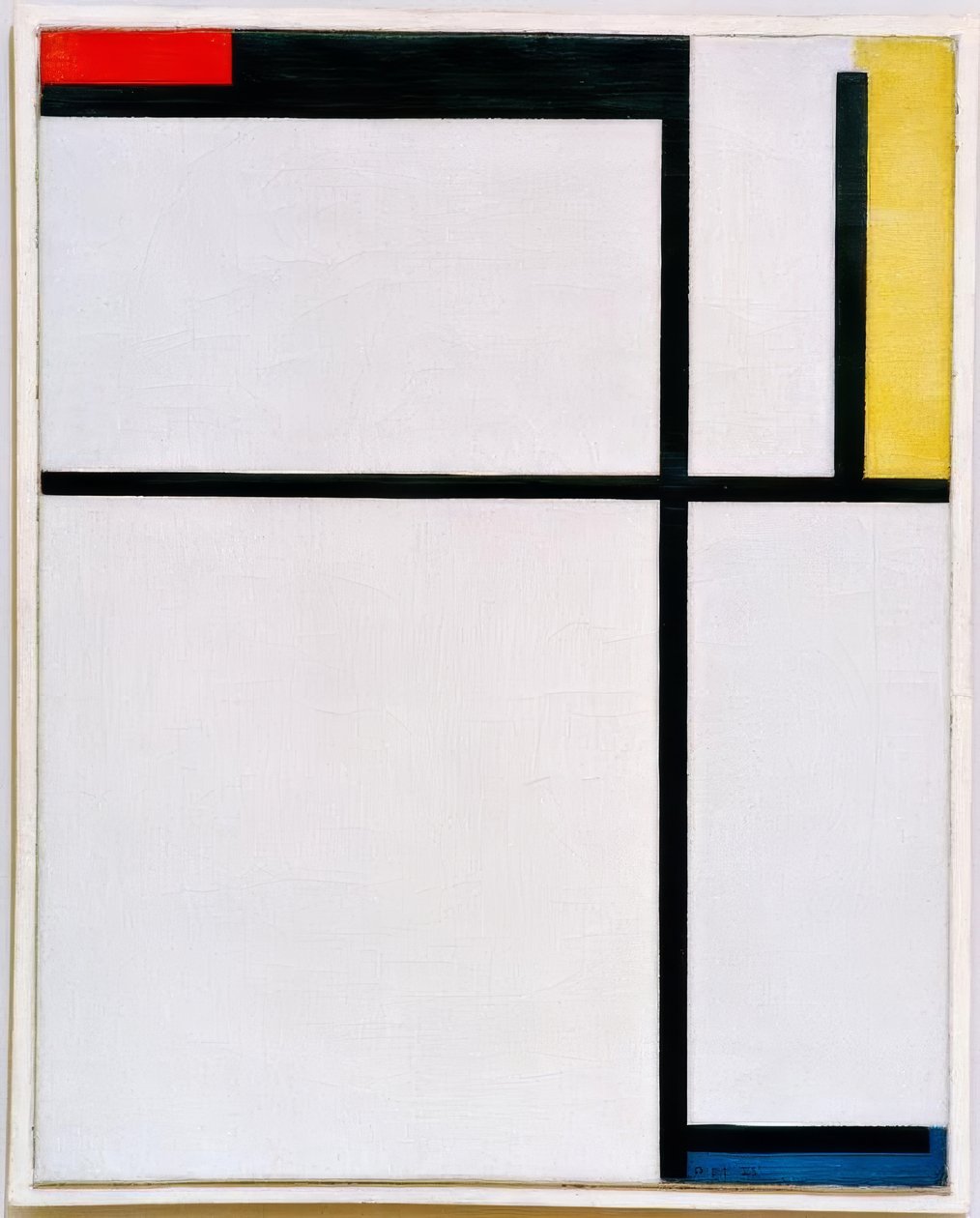 Composição com vermelho, preto, amarelo, azul e cinza de Piet Mondrian