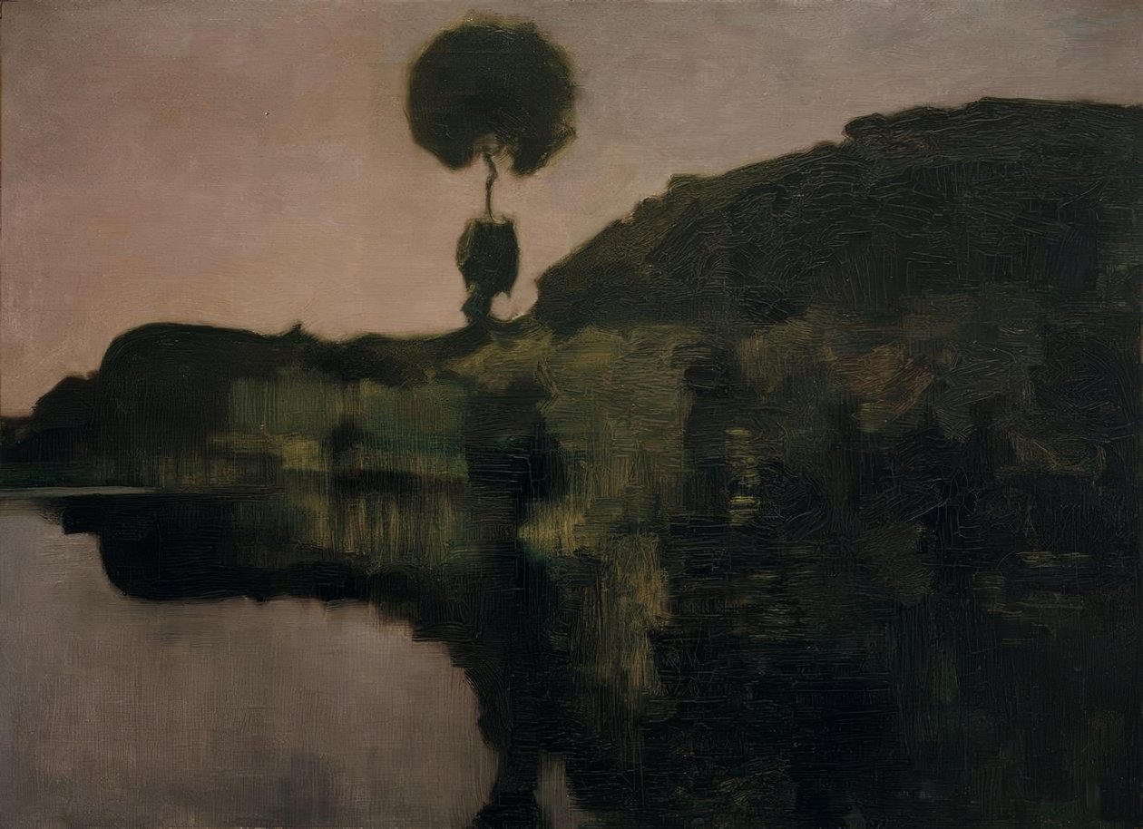 Noite no Gein com árvore isolada de Piet Mondrian