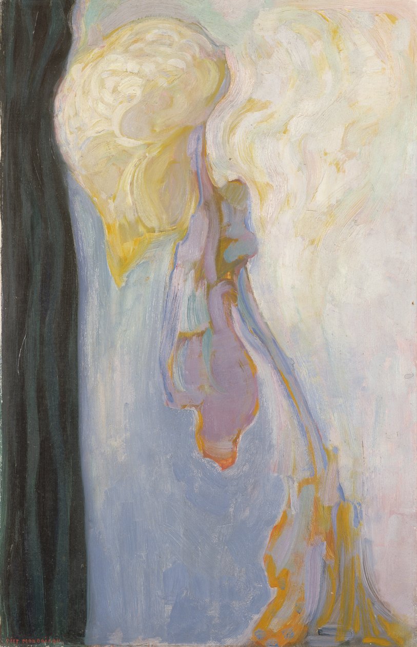 Flor: Crisântemo moribundo, 1908 de Piet Mondrian