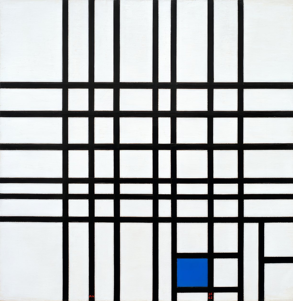 Composição n ° 12; Composição com azul de Piet Mondrian