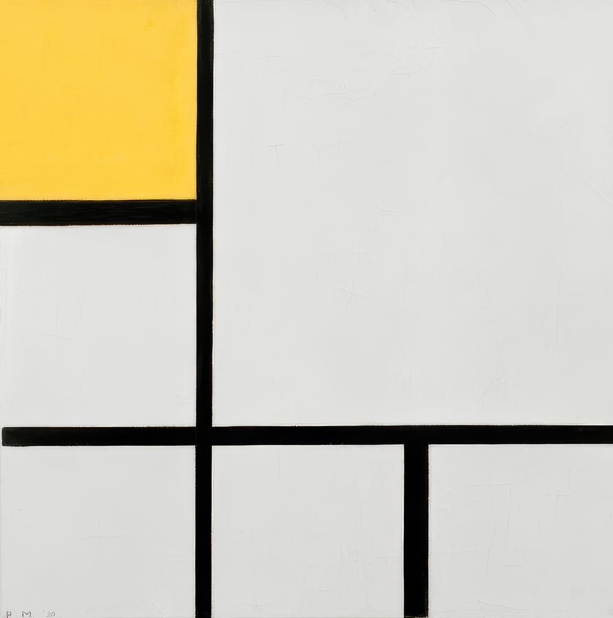 Composição No. I; Composição com amarelo de Piet Mondrian