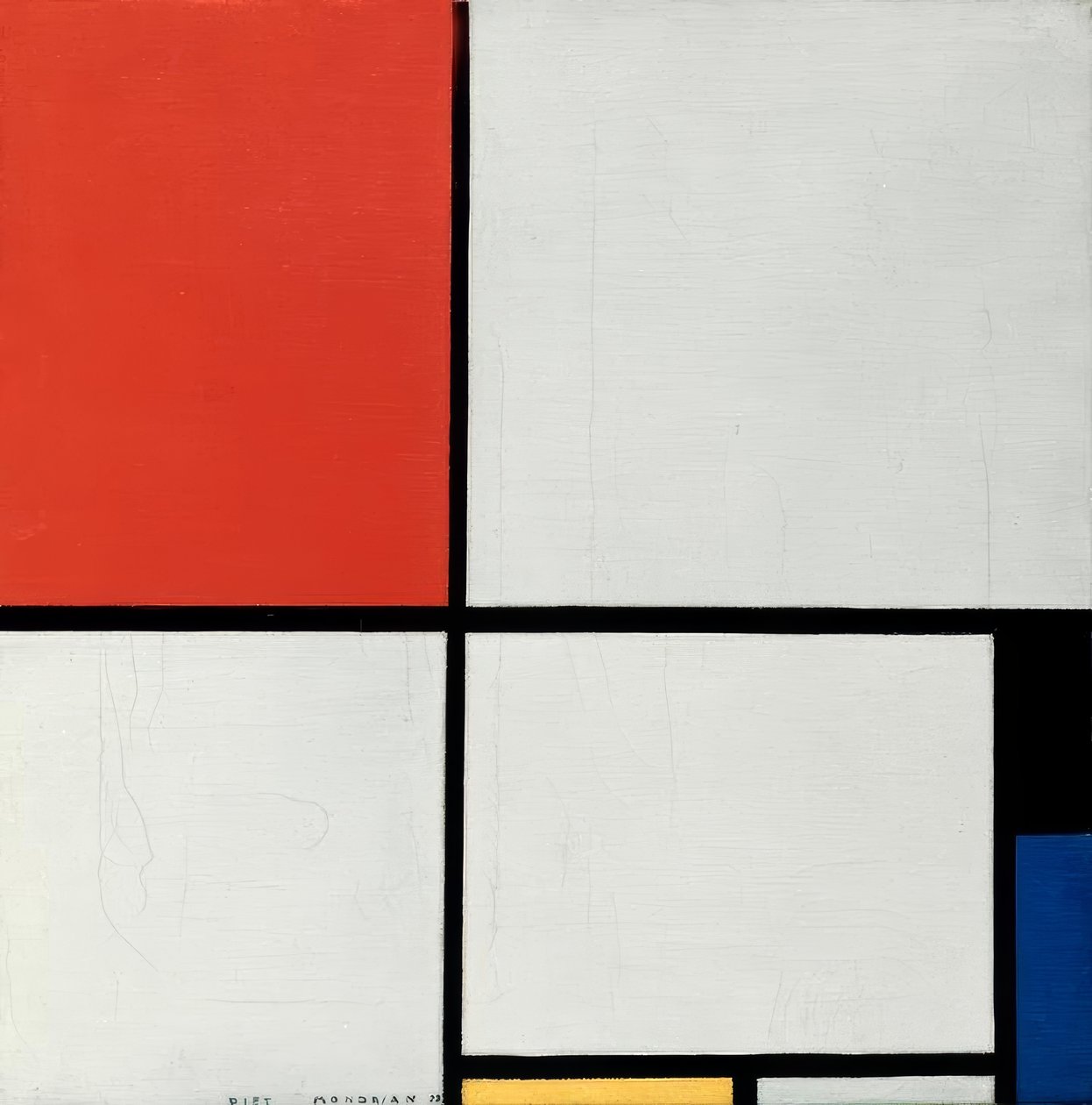Composição em vermelho, amarelo e azul de Piet Mondrian
