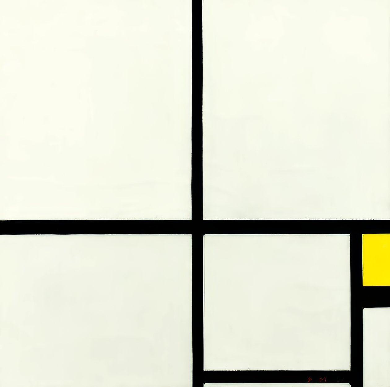 Composição com amarelo de Piet Mondrian